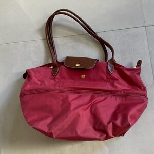 Longchamp Tote Bag in Red and Brown